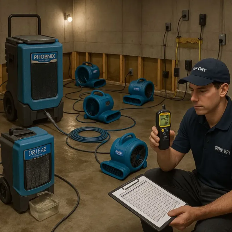 Structural Drying and Dehumidification process in Chaparral, NM